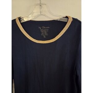 Chico's women's shirt with gold trim-size S(0)